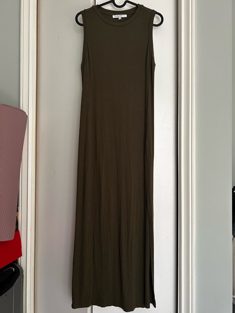 Sleeveless Olive Maxi Dress - Unknown Brand